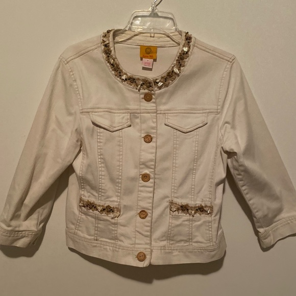 Ruby Rd. Jacket with Seashell & Bead Trim - Picture 1 of 5